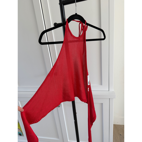 Zara Tops - Zara Red Knit Halter Tank Top